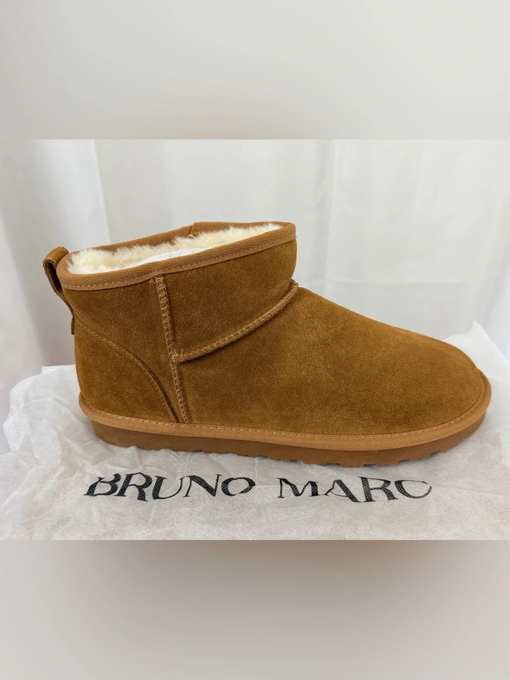 Bruno Marc’s Men's Classic Shorty Suede Winter Boots - Chestnut Brown 10.5 NWT